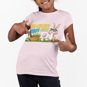 Egg-cellent Vibes Only Kids Tee - Perfect for Easter, Playdates, Birthdays,